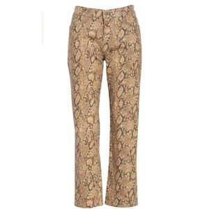 FRAME Coated python high skinny crop NWT🤎